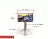 Cinema TV 60 with central pedestal stand displaying various measurements icon.