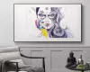 Snippet of sleek and sophisticated living room with smart TV that flashes captivating images.